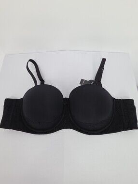 NWT Torrid 46B Strapless Push-Up Bra Black Lace Multiway Convertible